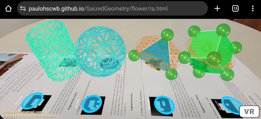 Augmented Reality to Sacred Geometry symbols