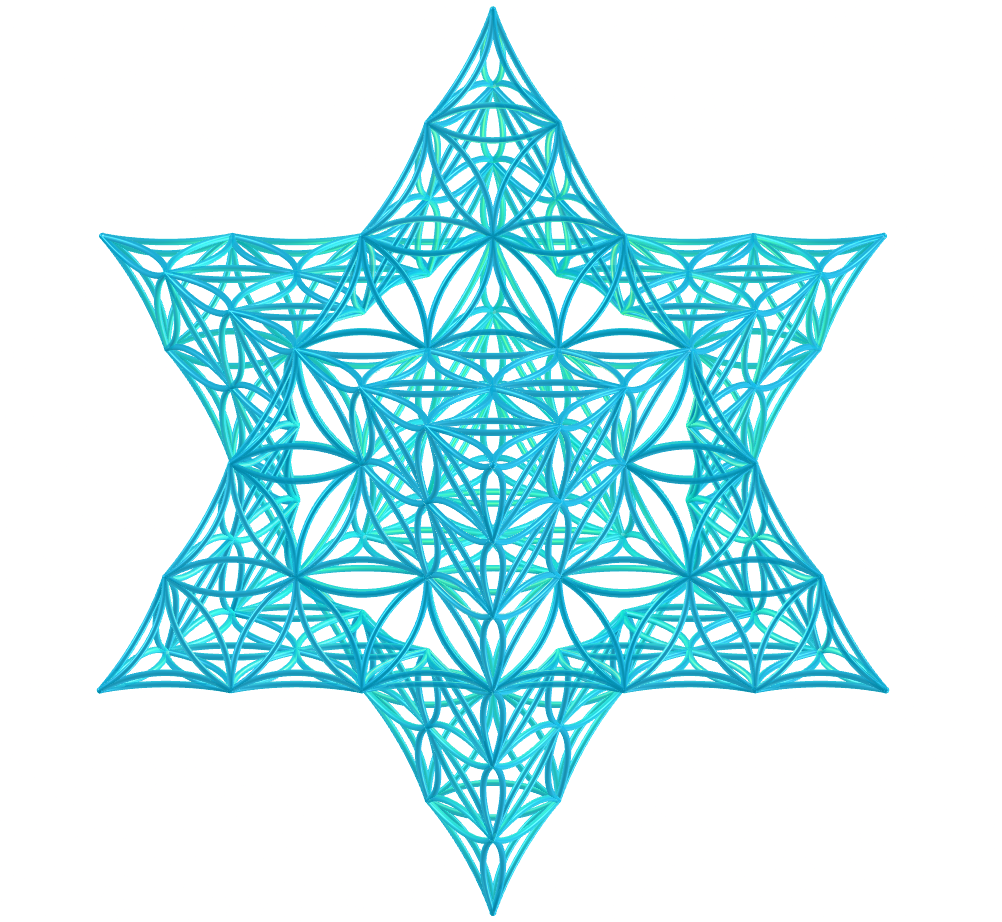 Flor da vida no símbolo Merkaba
