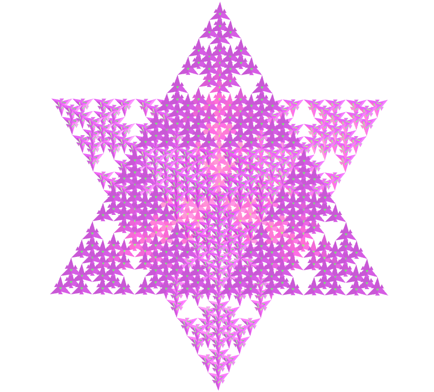 Estrela Merkaba fractal do mapa de Klein