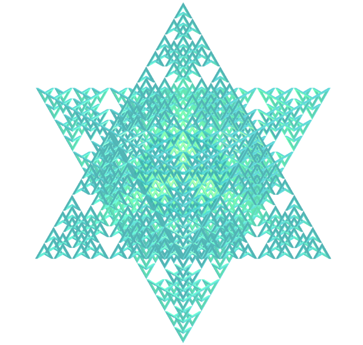 Estrela Merkaba fractal de toroide hexagonal