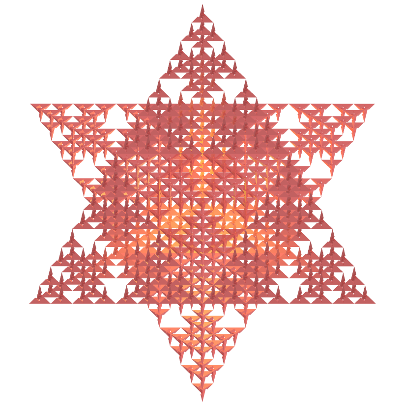 Merkaba star fractal of heptagonal dodecahedron