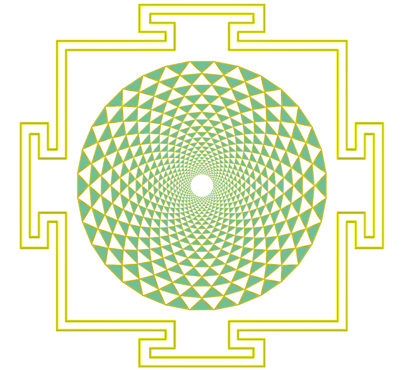 Sahasrara Yantra com triângulos