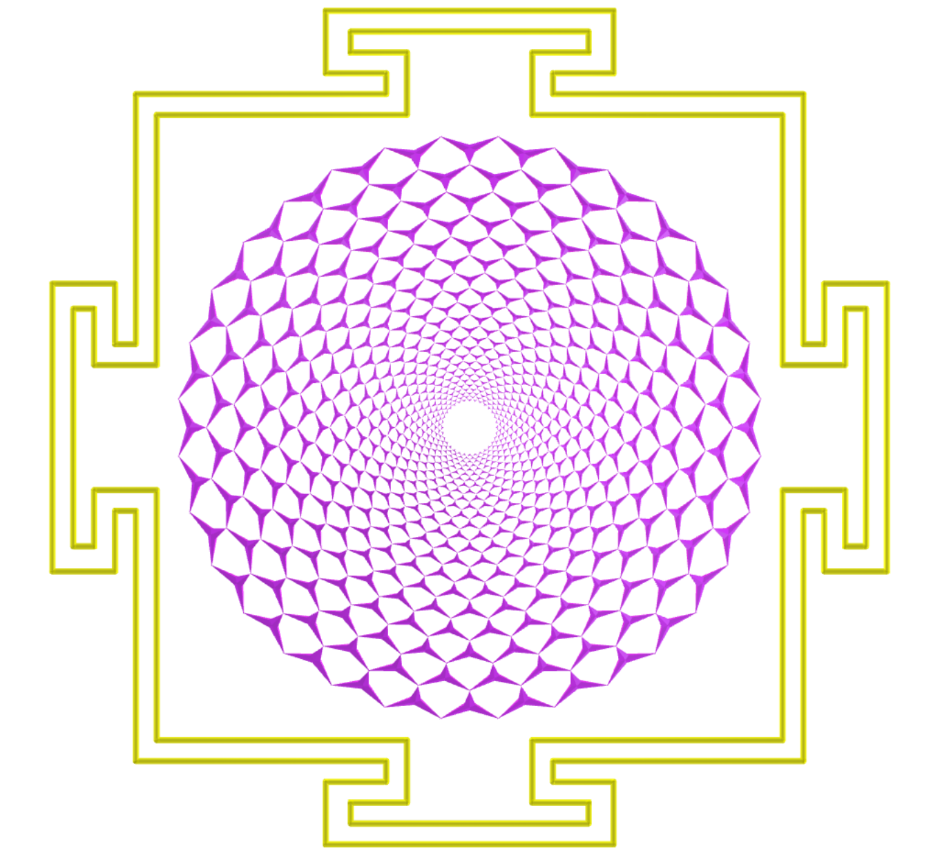 Sahasrara Yantra com tetraedros hexakis