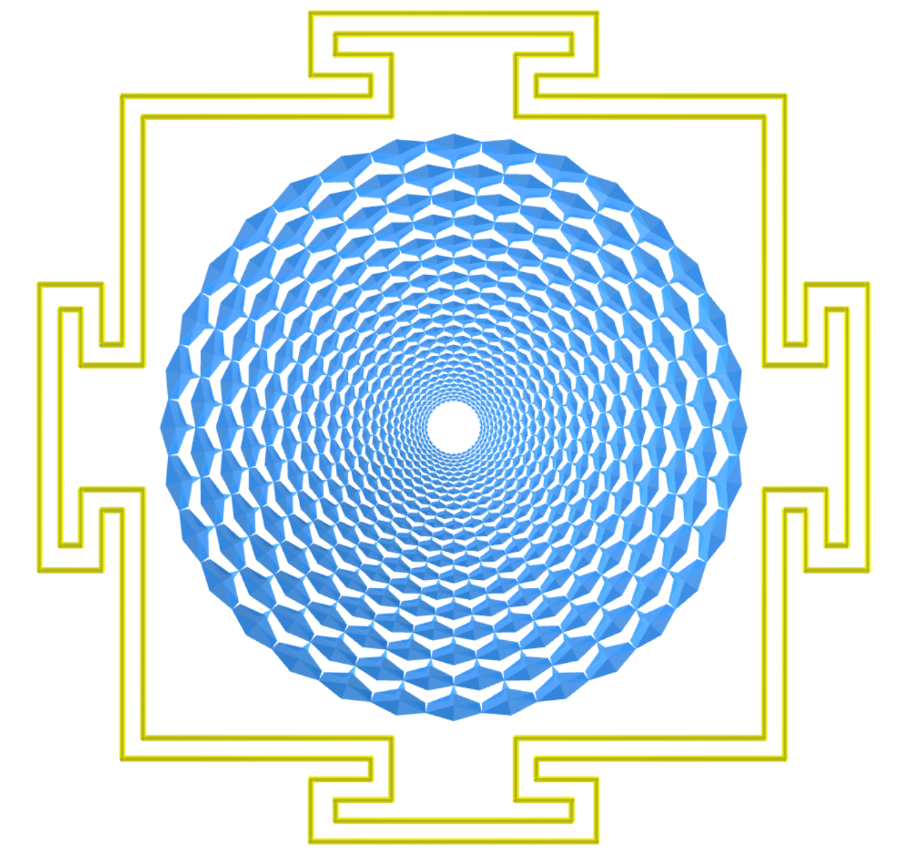 Sahasrara Yantra com deltaedros de Möbius
