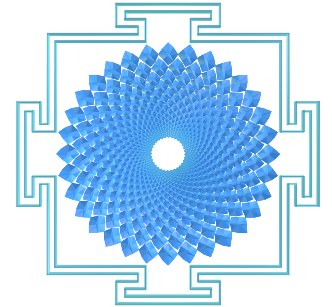 Sahasrara Yantra com deltaedros de Möbius