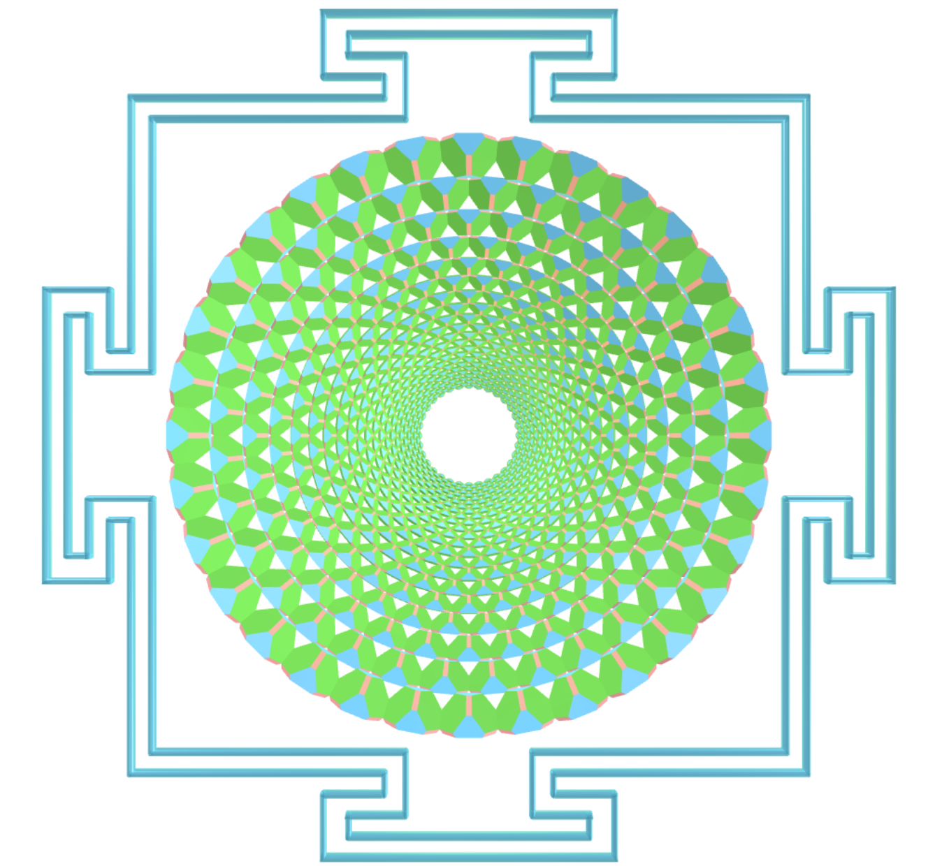 Sahasrara Yantra com duais do deltaedro de Möbius