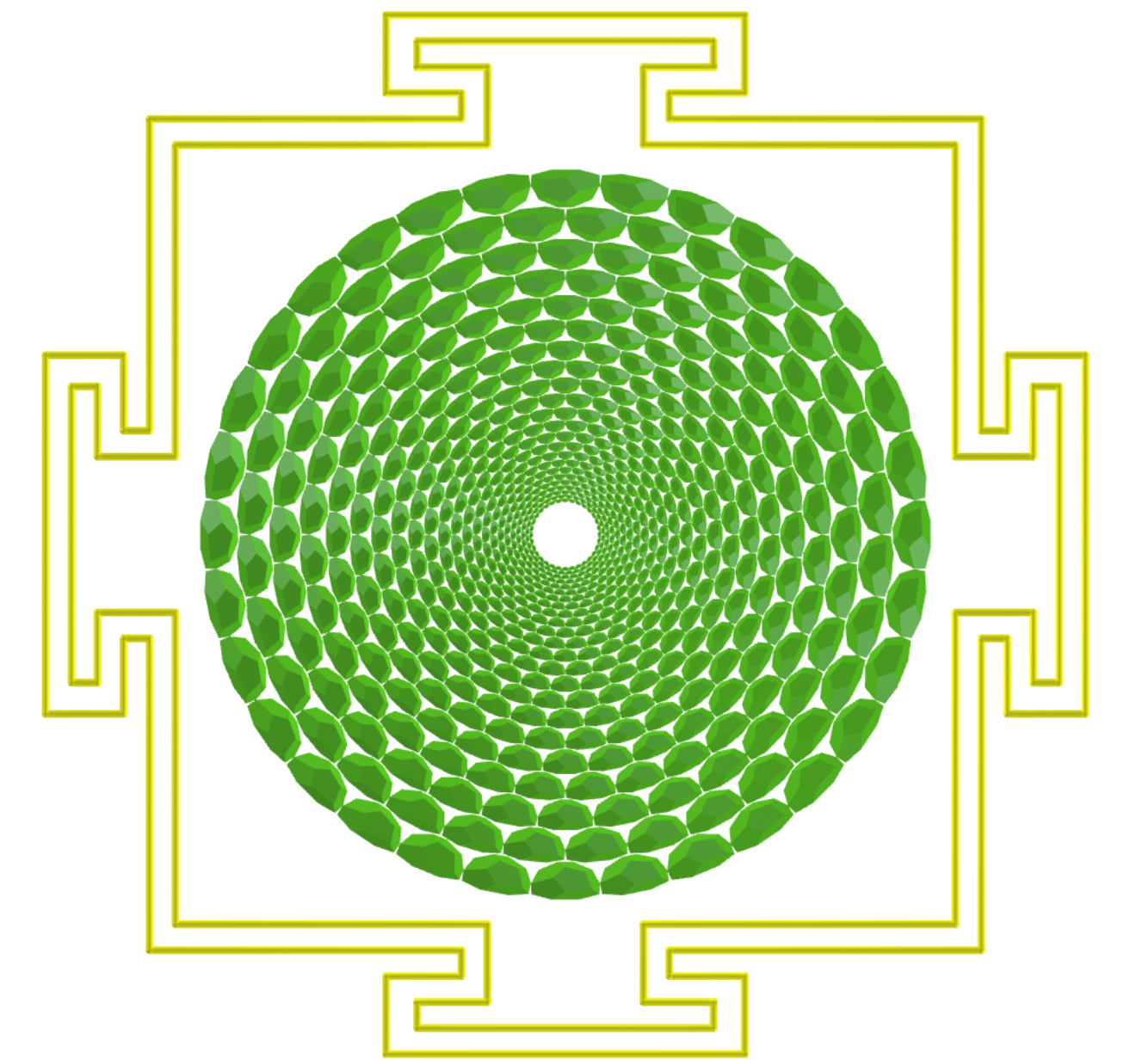 Sahasrara Yantra com tetartoides