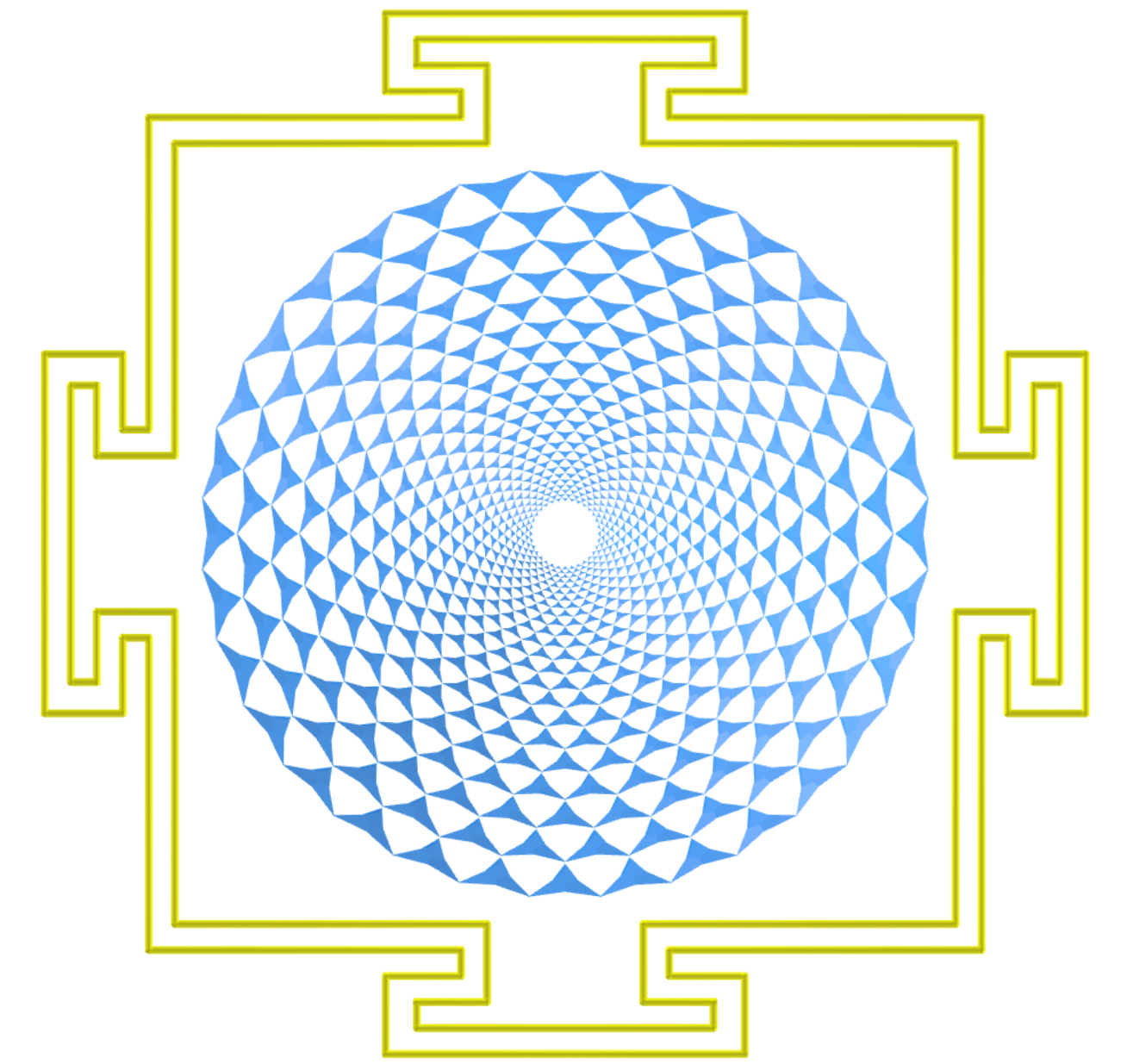 Sahasrara Yantra com tristetraedros trapezoédricos