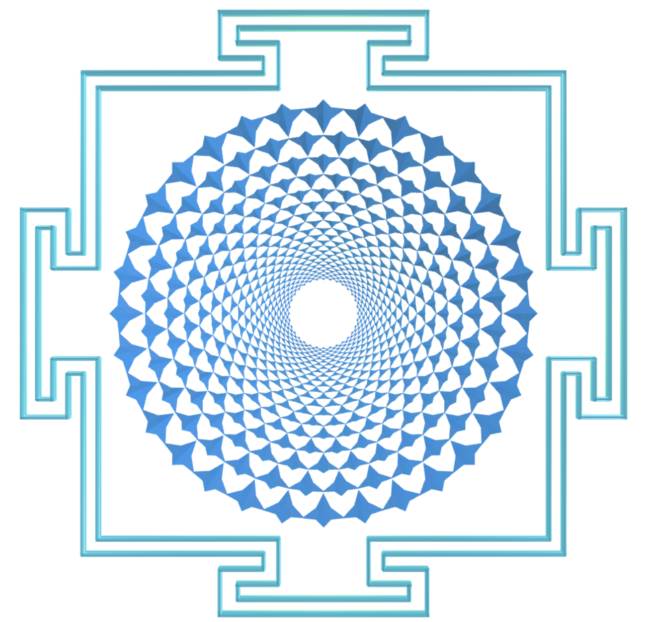Sahasrara Yantra com tristetraedros trapezoédricos