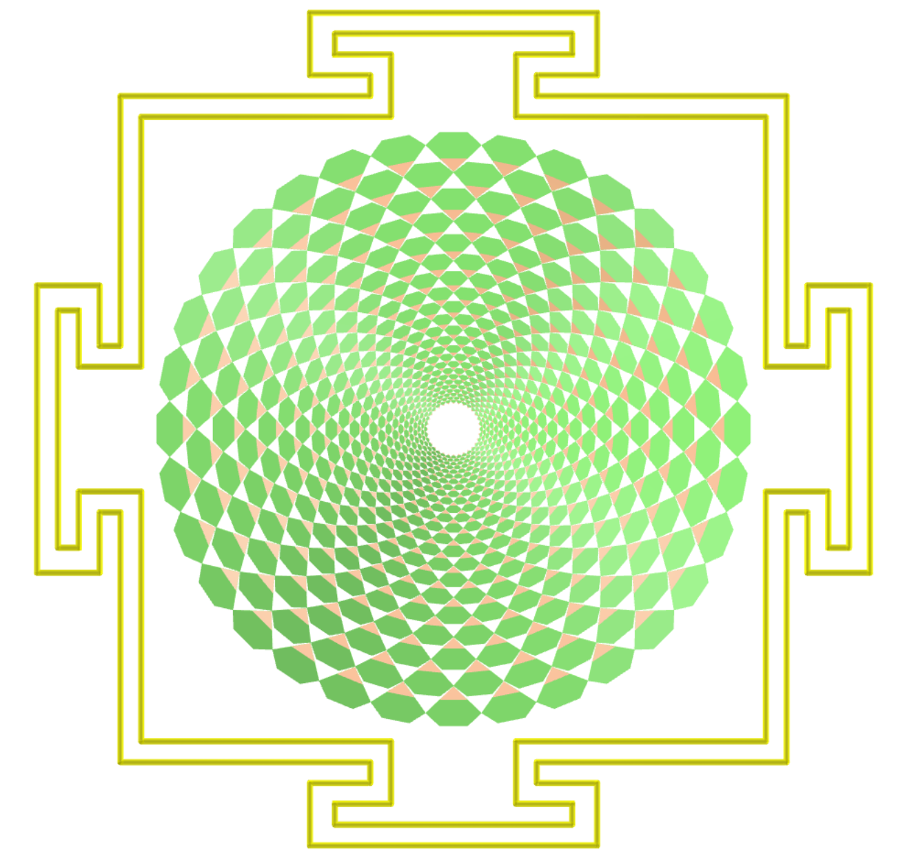 Sahasrara Yantra com tetraedros truncados