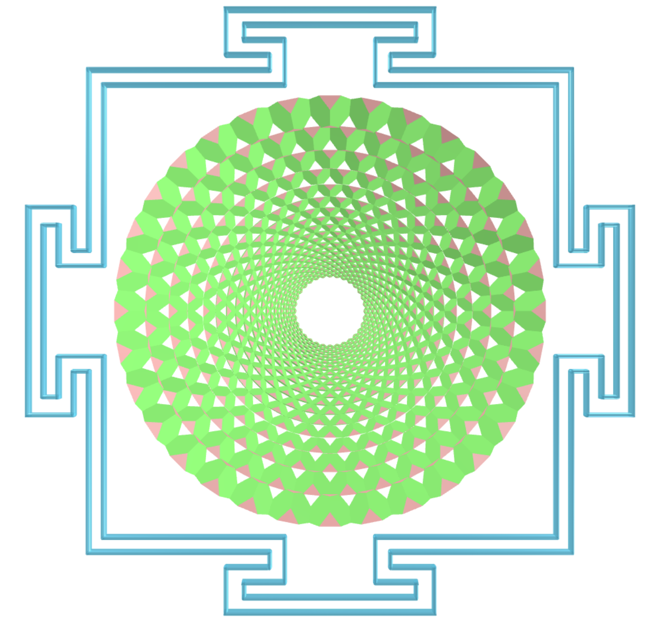 Sahasrara Yantra com tetraedros truncados
