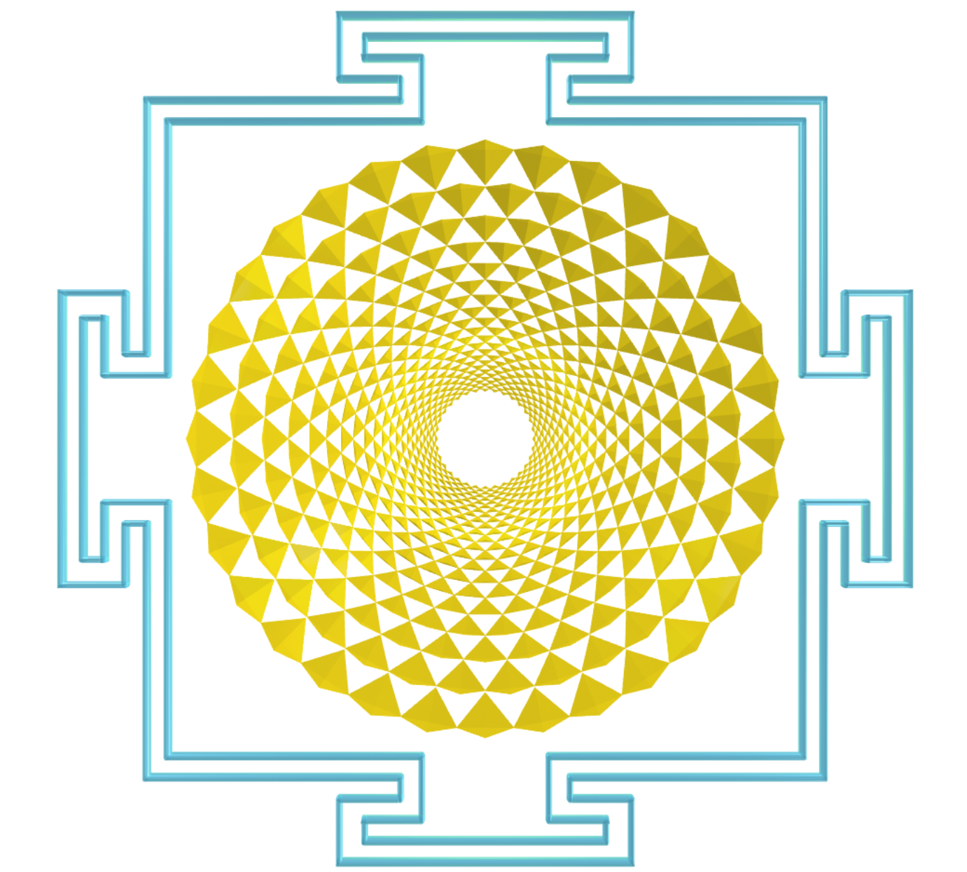 Sahasrara Yantra com tetraedros
