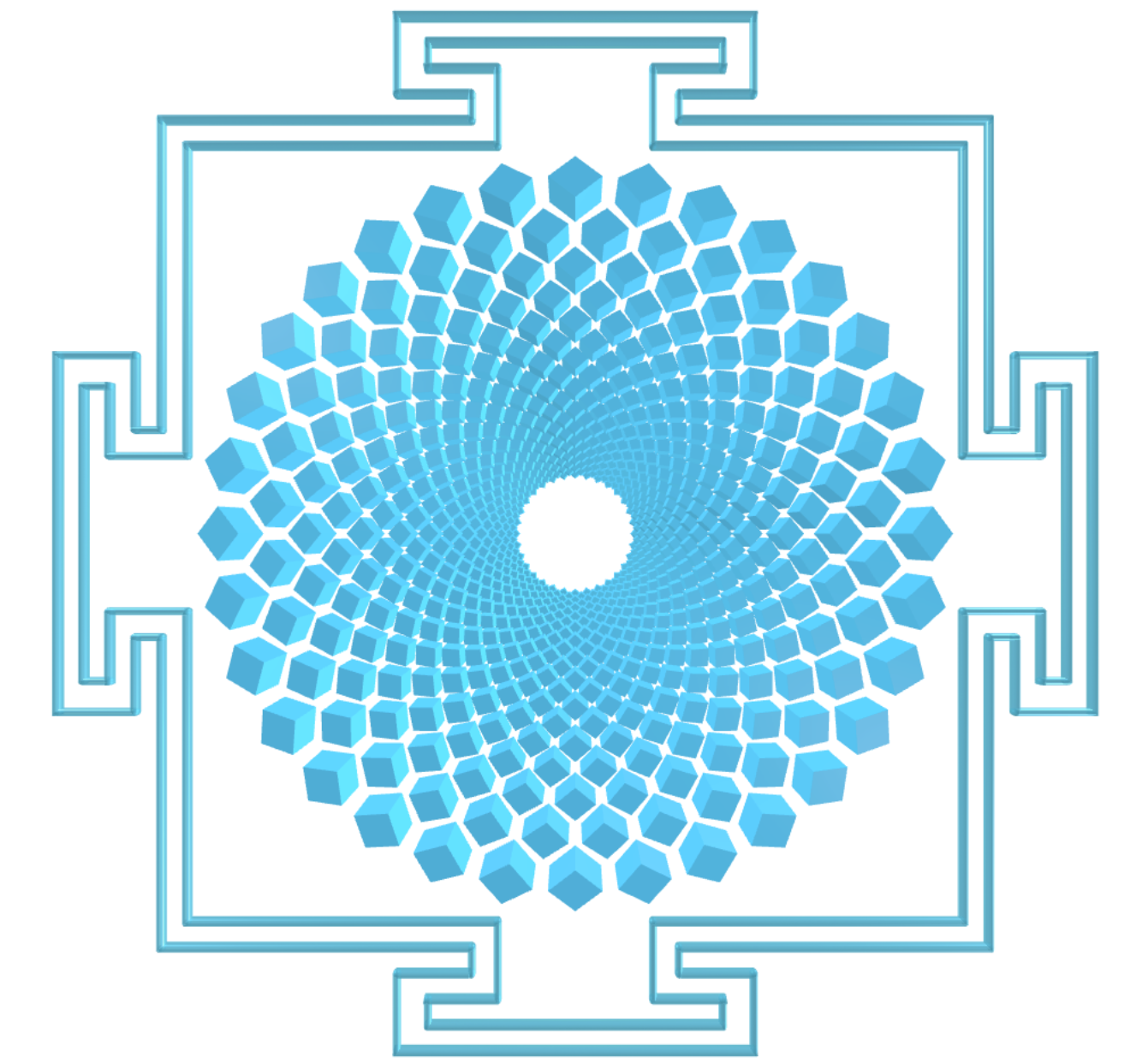 Sahasrara Yantra com cubos