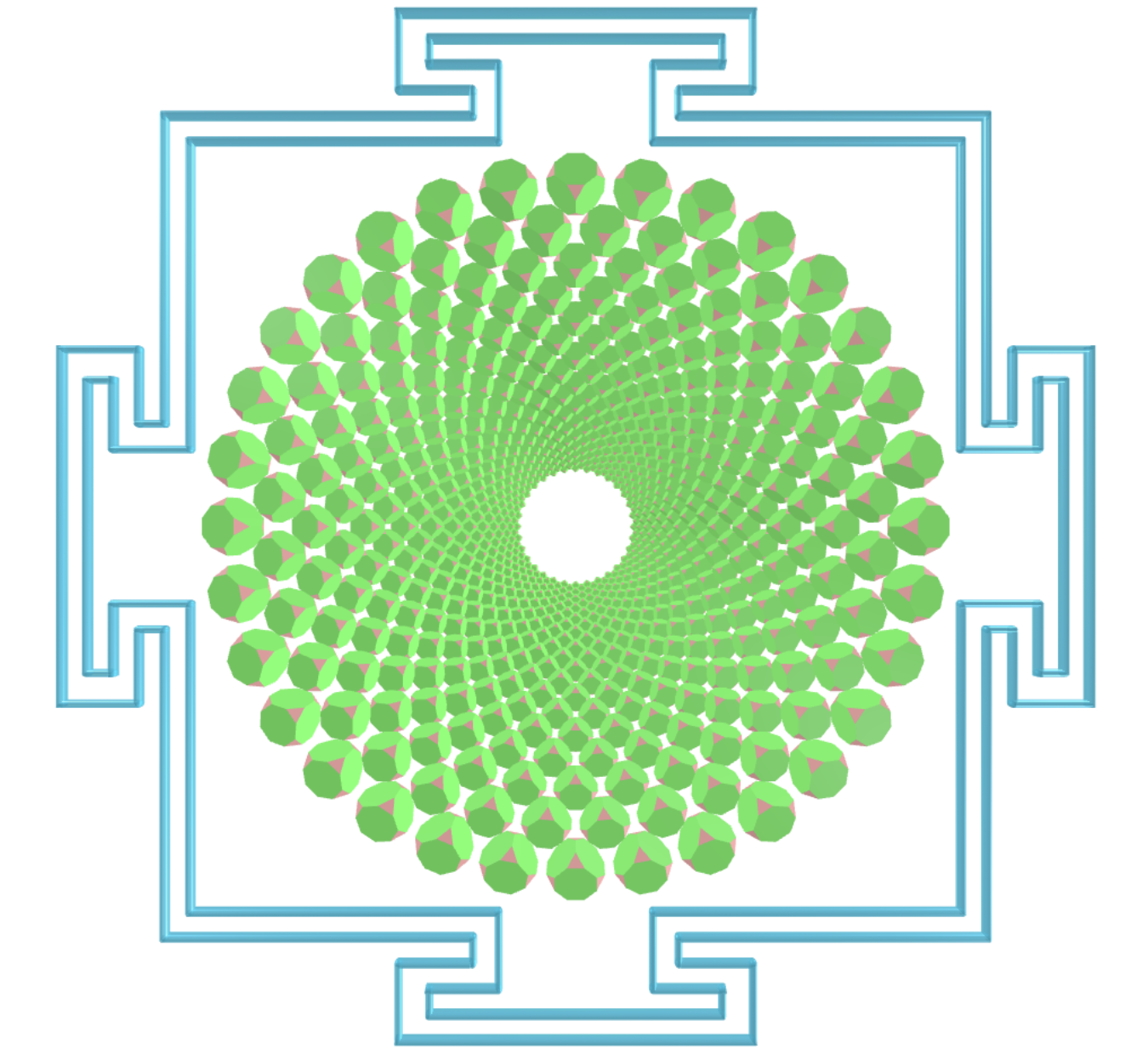 Sahasrara Yantra com cubos truncados