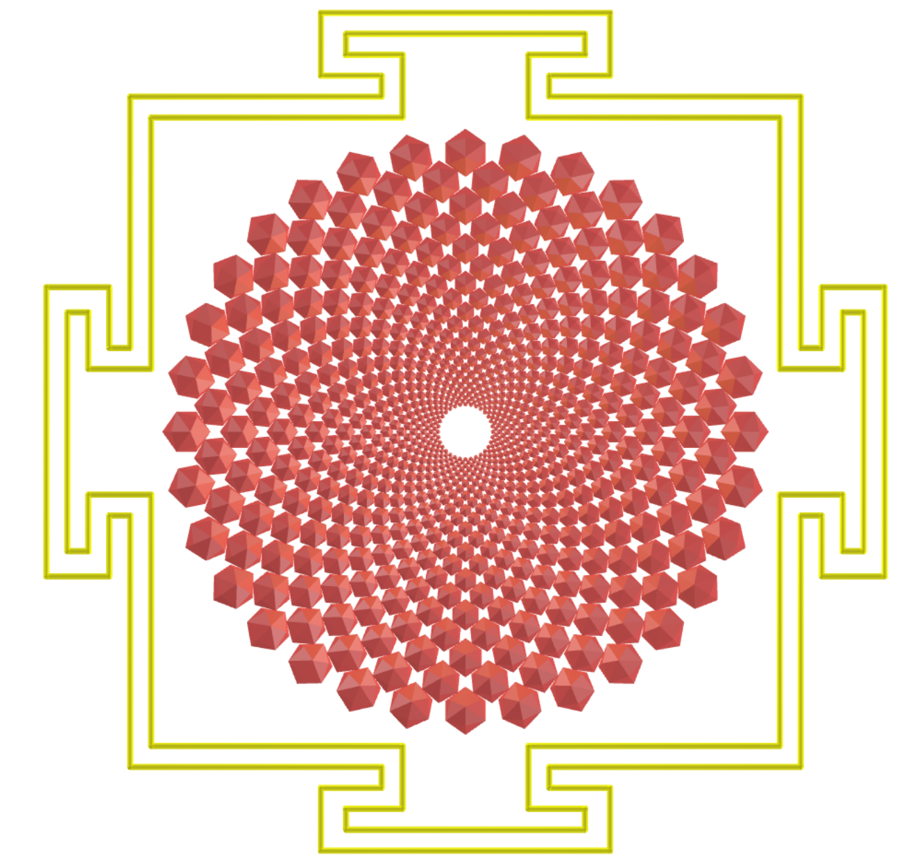 Sahasrara Yantra com hexaedros tetrakis