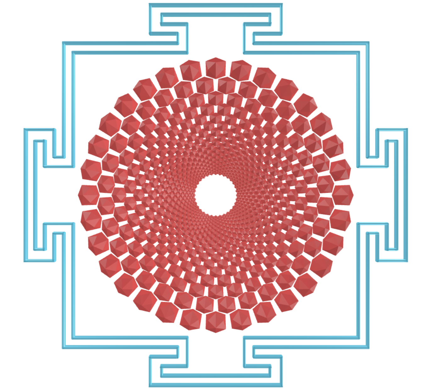 Sahasrara Yantra com hexaedros tetrakis