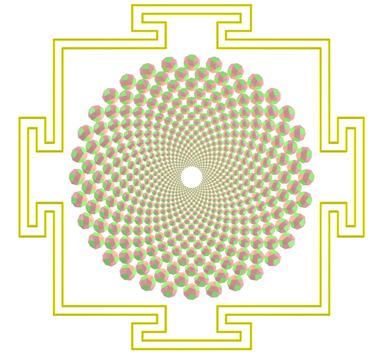 Sahasrara Yantra com cubos snub
