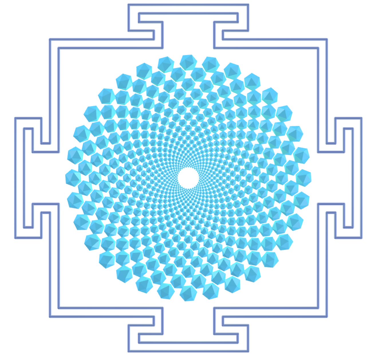 Sahasrara Yantra com icosaedros