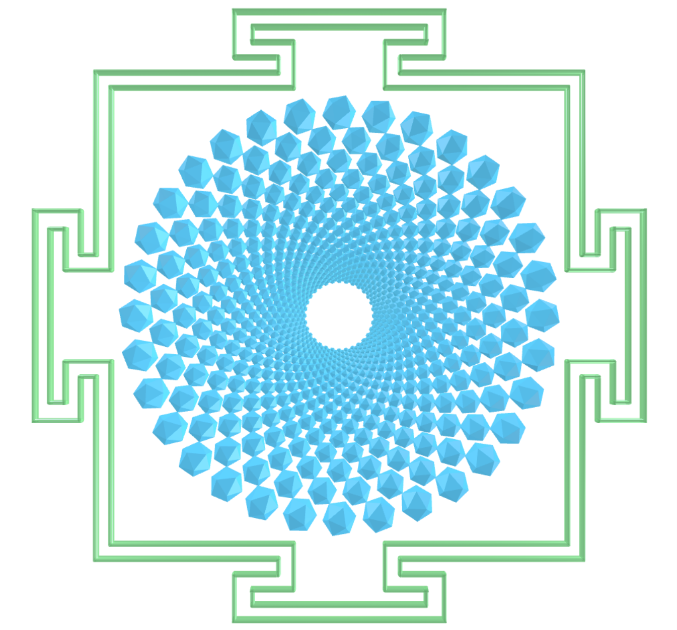 Sahasrara Yantra com icosaedros