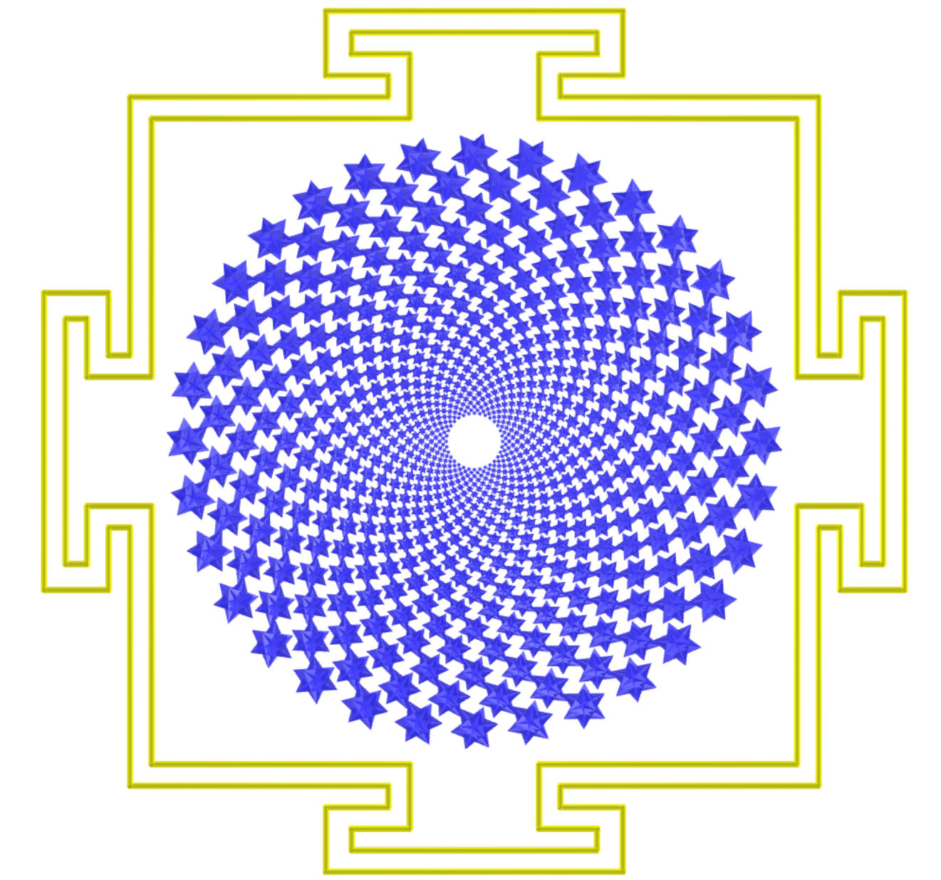 Sahasrara Yantra com grandes icosaedros