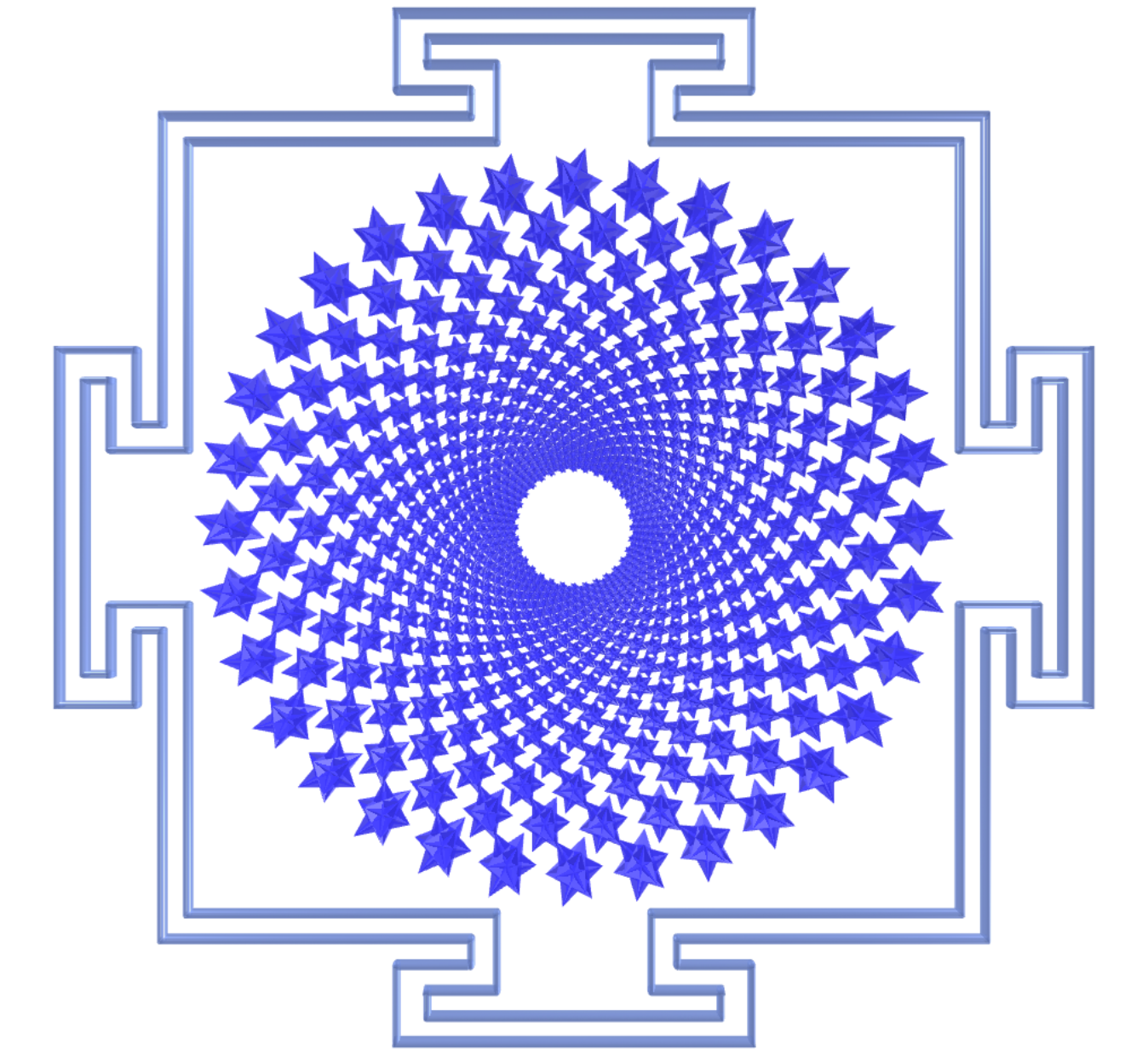Sahasrara Yantra com grandes icosaedros
