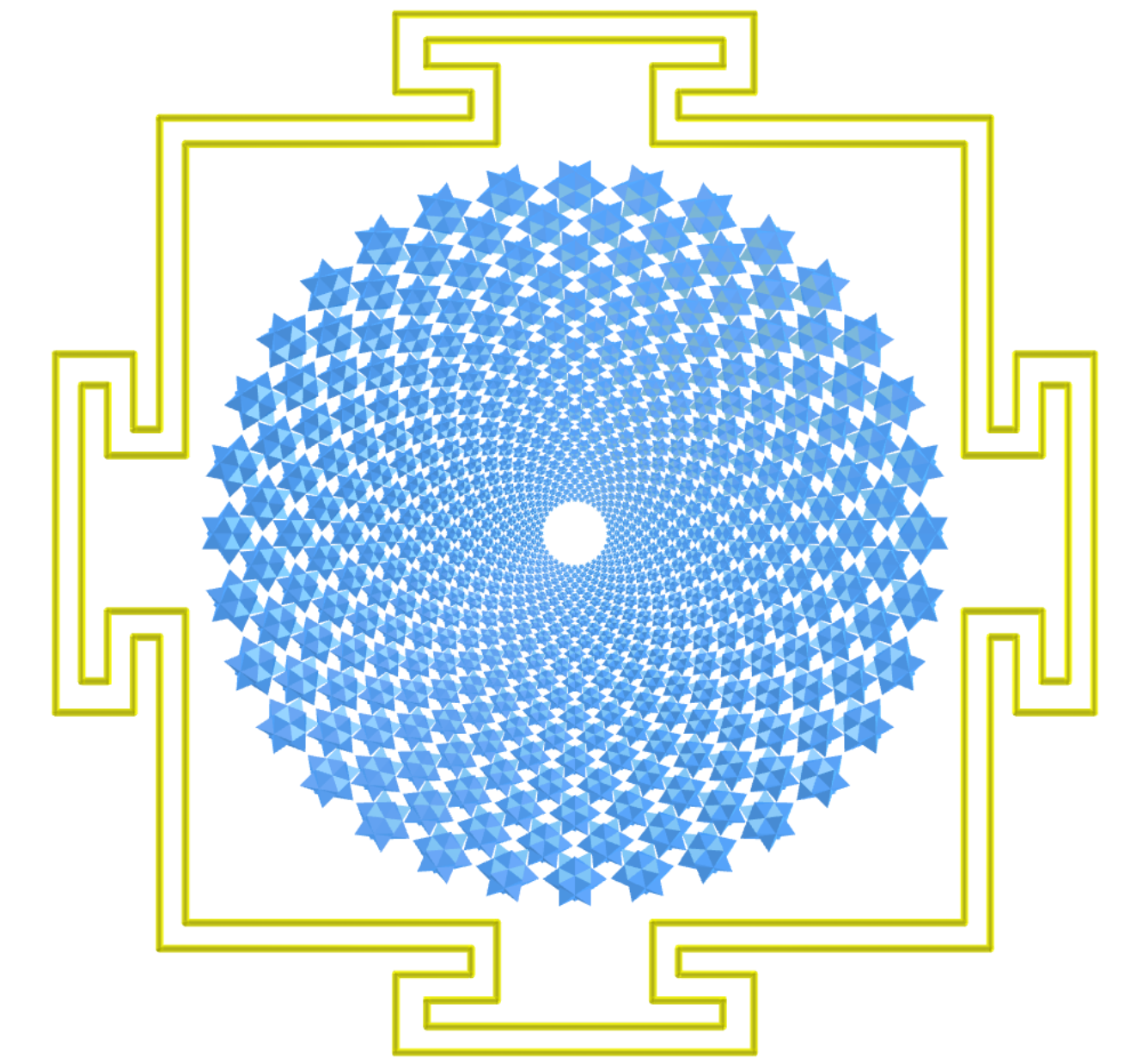 Sahasrara Yantra com sólidos de Escher
