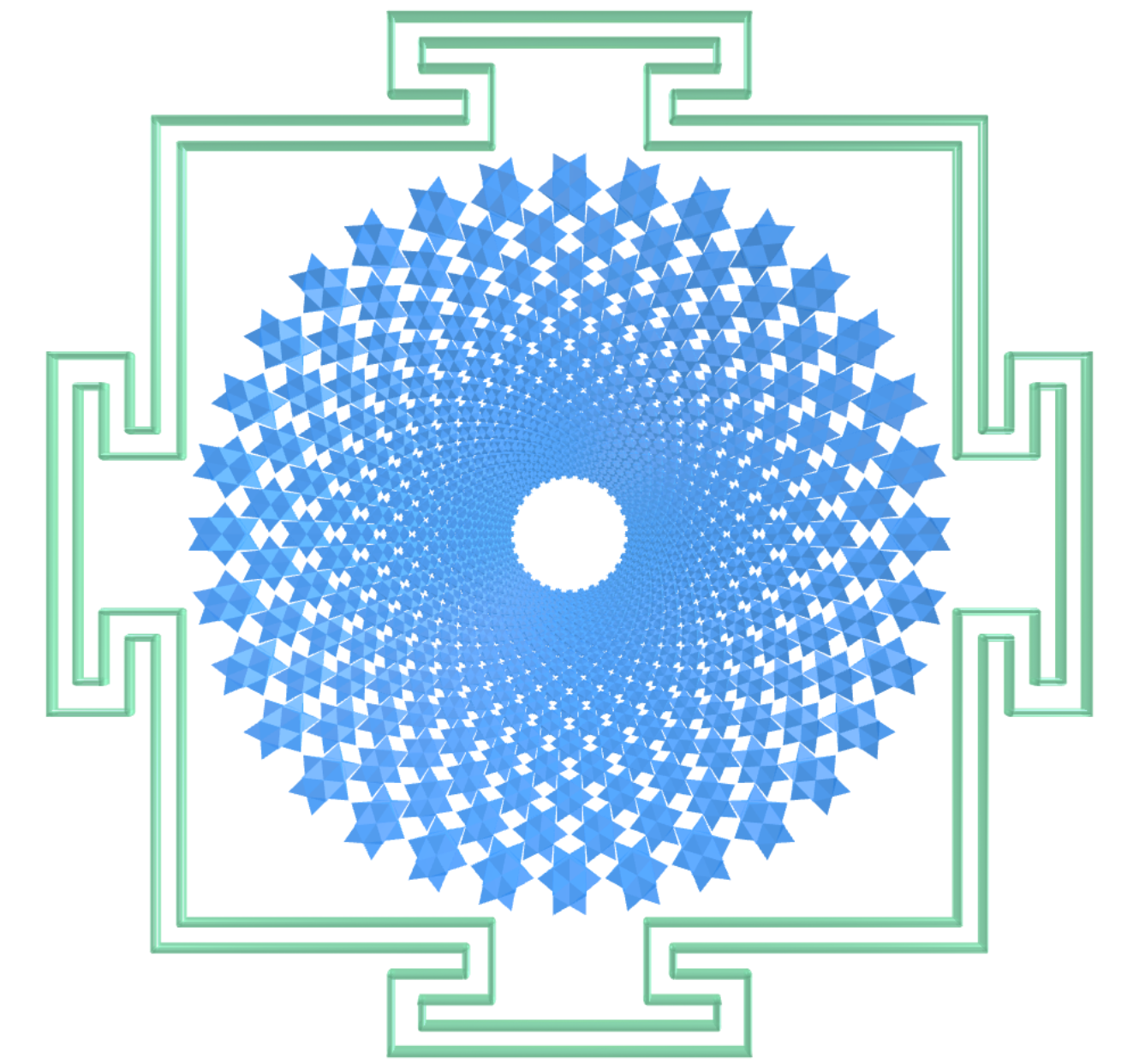 Sahasrara Yantra com sólidos de Escher