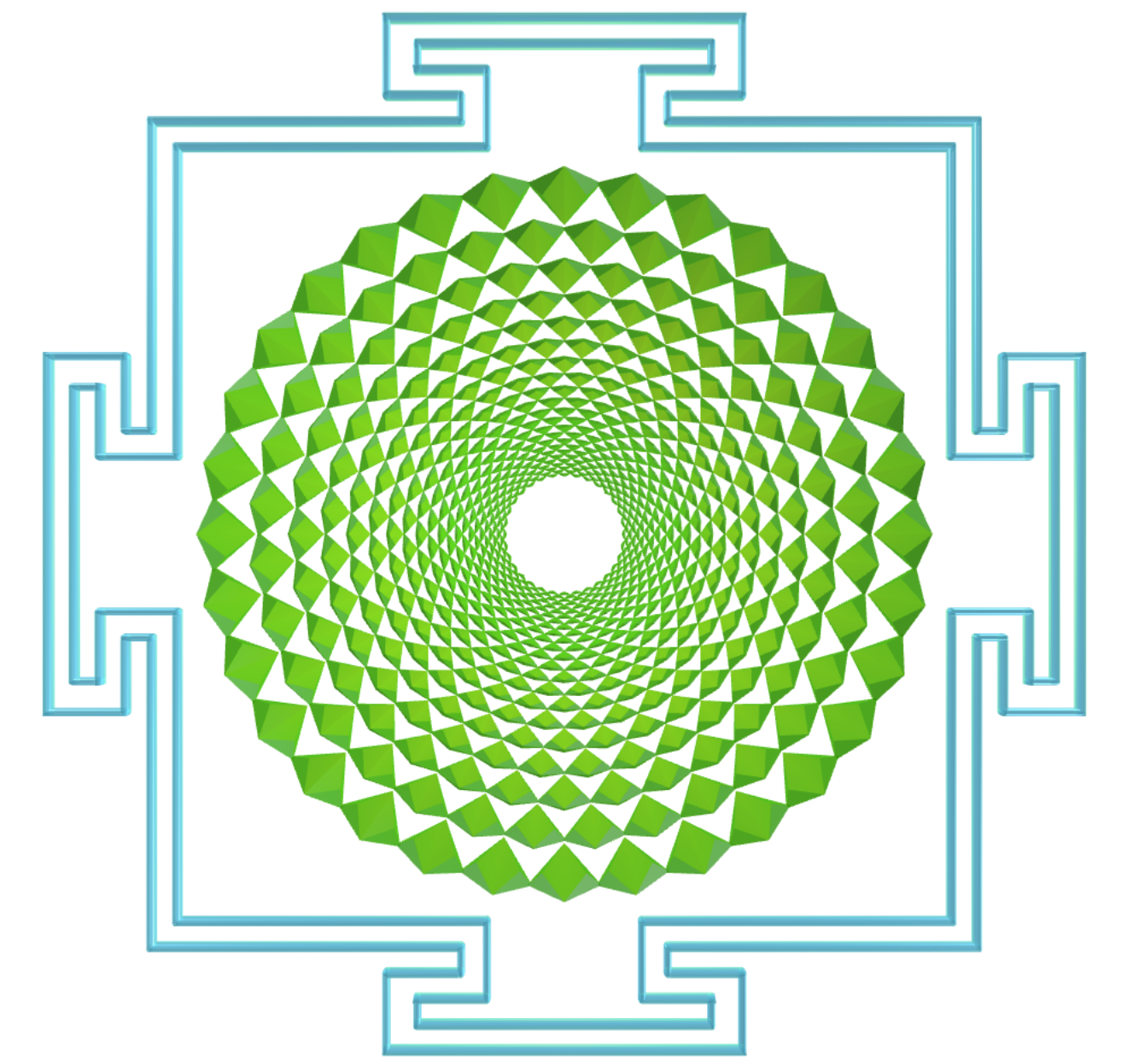 Sahasrara Yantra com tetraedros triakis
