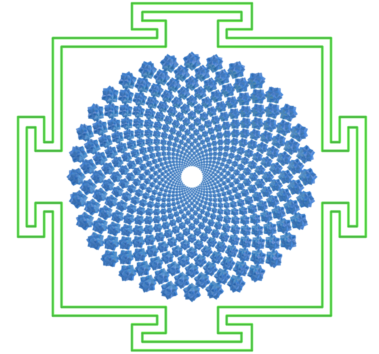 Sahasrara Yantra com rombicosacros