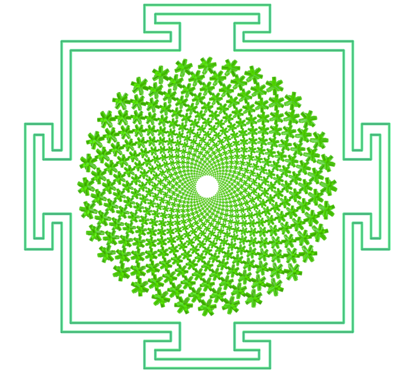 Sahasrara Yantra com pequenos dodecahemidodecacrons