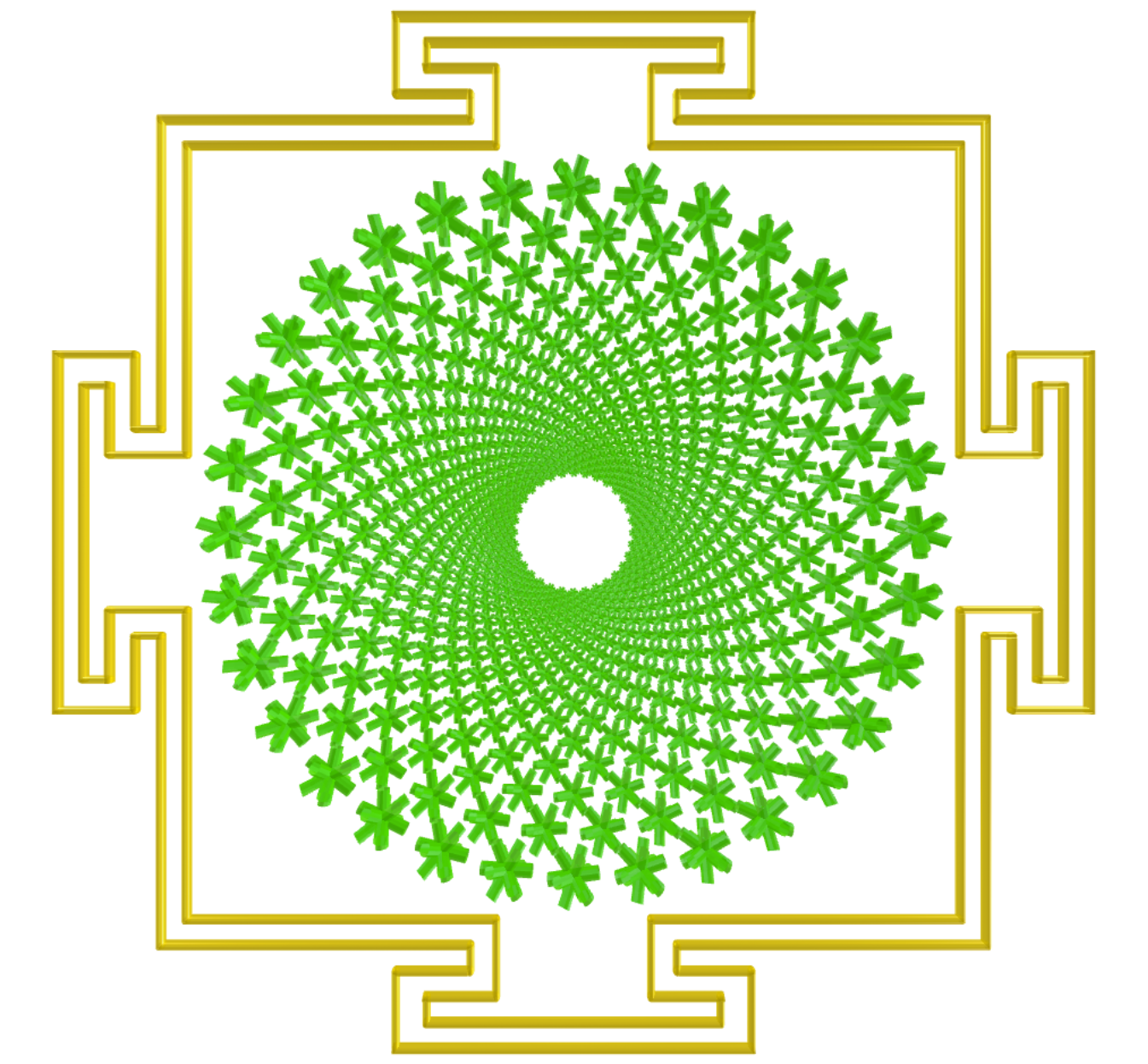 Sahasrara Yantra com pequenos dodecahemidodecacrons