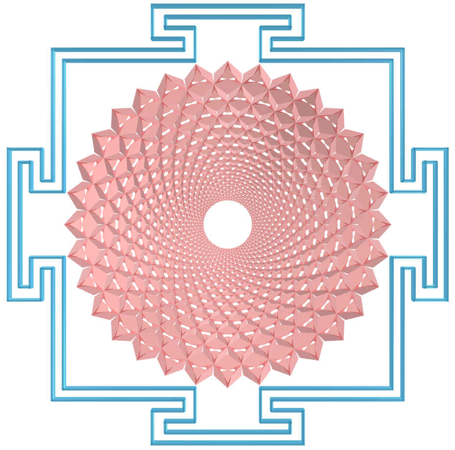 Sahasrara Yantra with regular tetragonal toroids