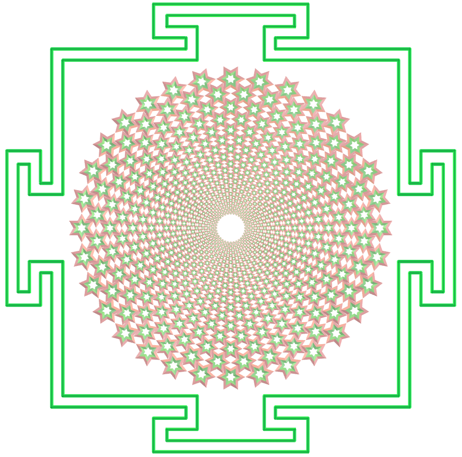 Sahasrara Yantra with regular tetragonal stellated toroids