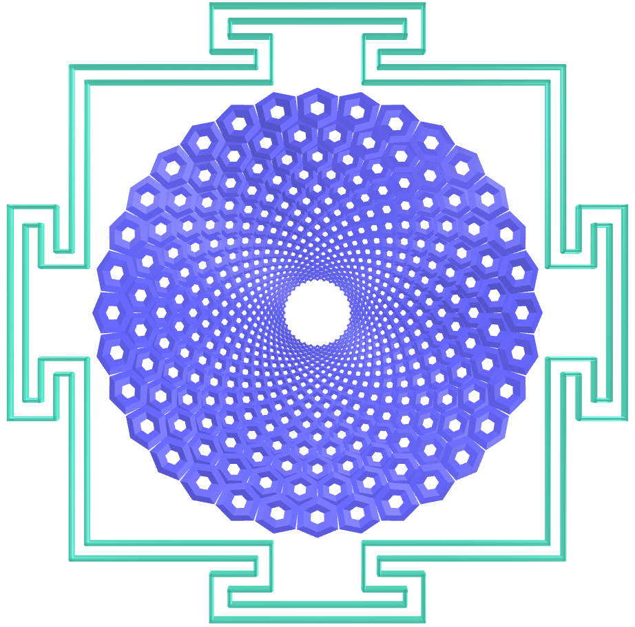 Sahasrara Yantra with Escher solids