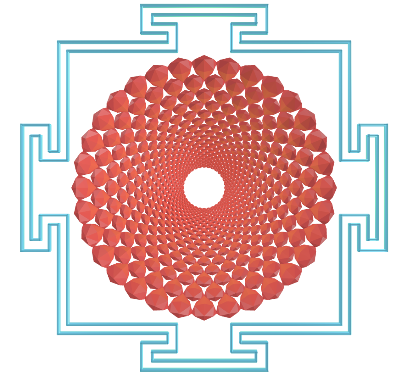 Sahasrara Yantra com tetraedros hexakis