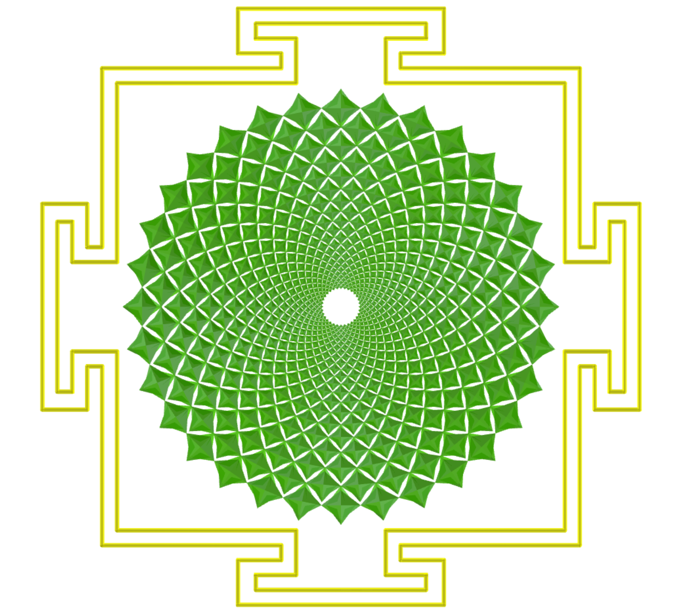 Sahasrara Yantra com tetraedros hexakis
