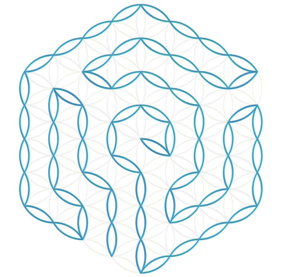 Flower of life with a labyrinth