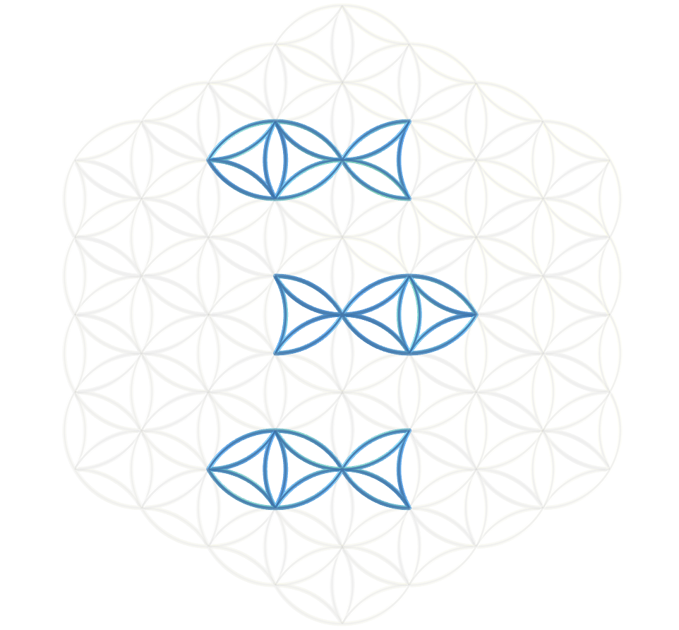 Flower of life with the Ichthys symbol