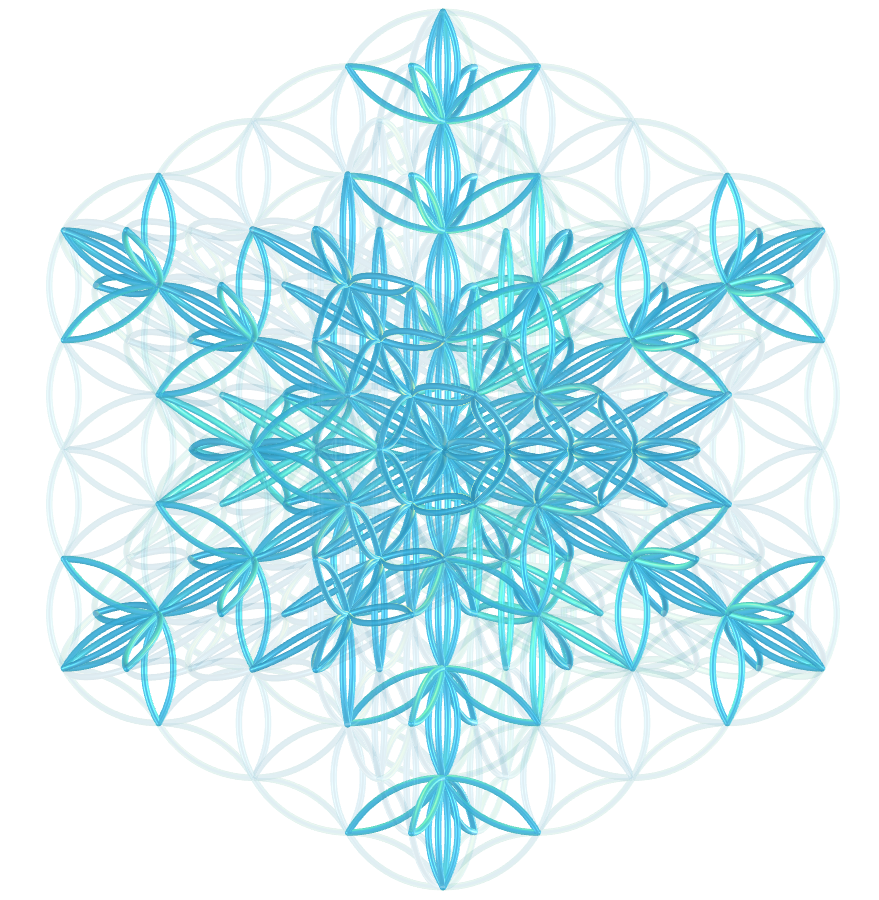 Flor da vida com o símbolo de floco de neve