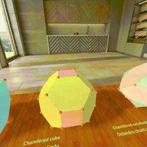 VR immersive room to Chamfered polyhedra