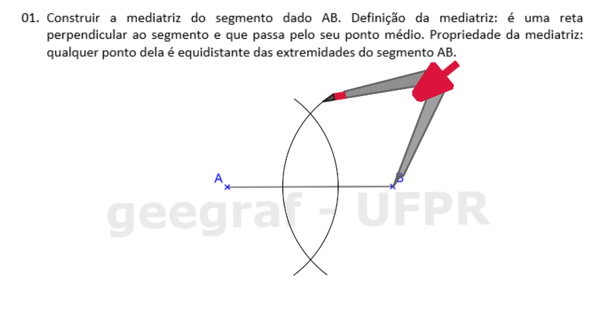 23 - Construir um ângulo de 90° (com compasso) 