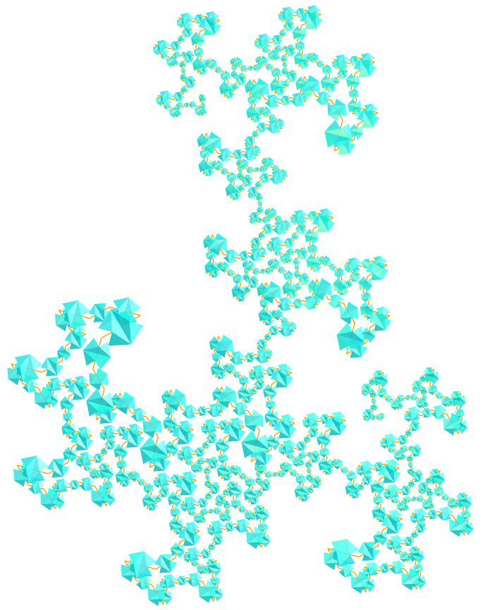 Jessens Orthogonal Icosahedron dragon of Eve fractal