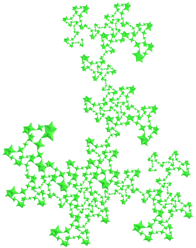 Small Hexacronic Icositetrahedron dragon of Eve fractal