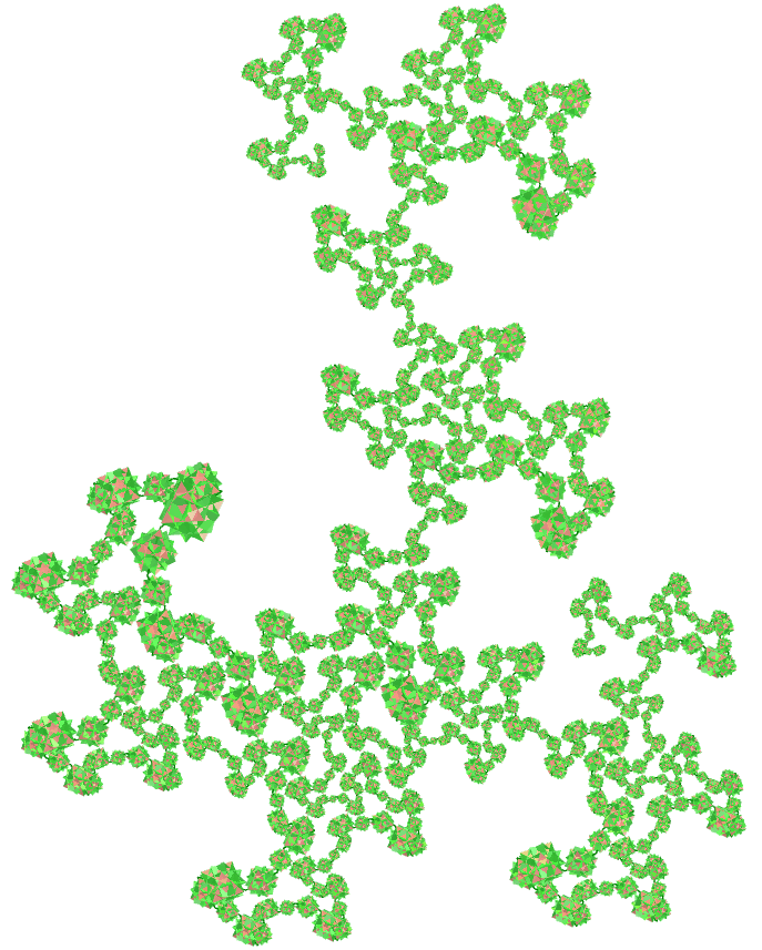 Uniform great rhombicuboctahedron dragon of Eve fractal