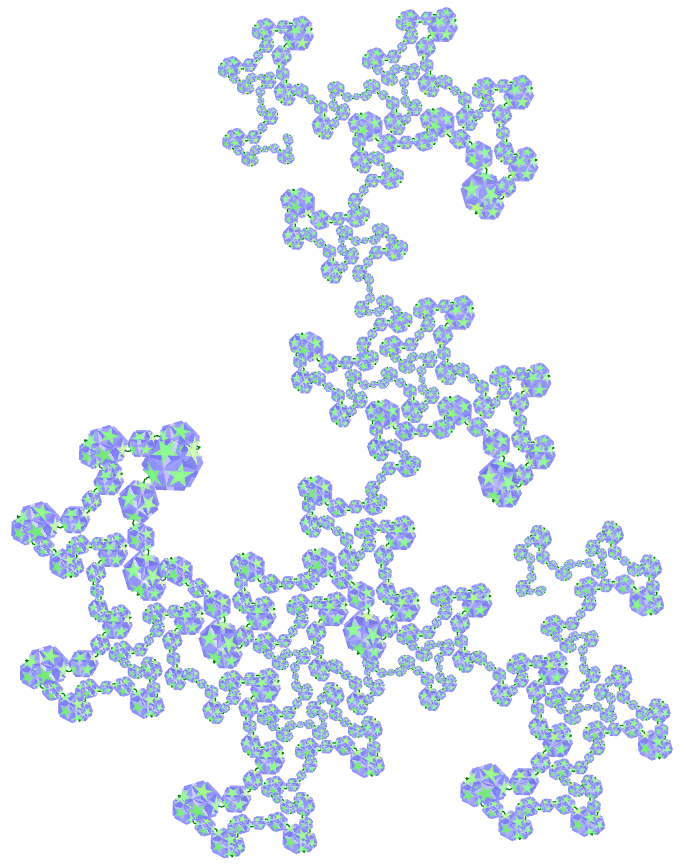 Truncated great icosahedron dragon of Eve fractal
