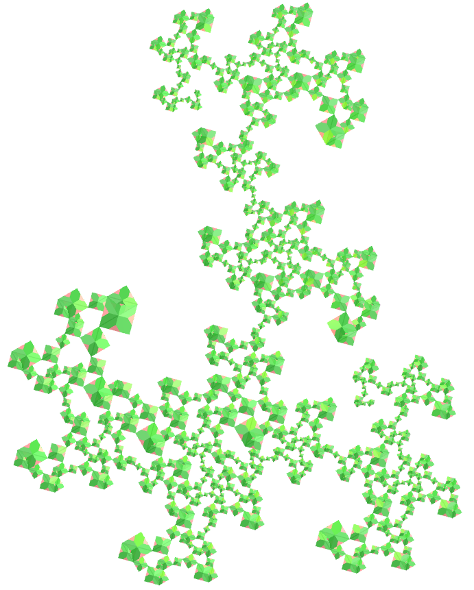 Chamfered octahedron dragon of Eve fractal