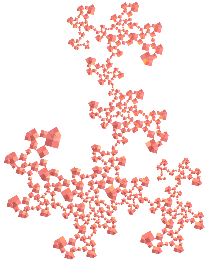 Rhombic dodecahedron dragon of Eve fractal