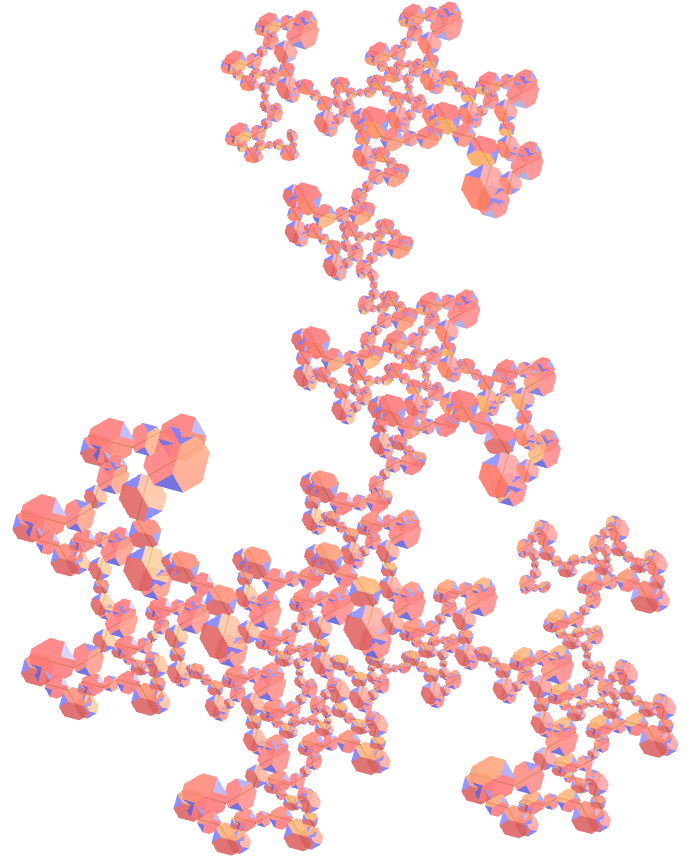Truncated tetrahedron dragon of Eve fractal