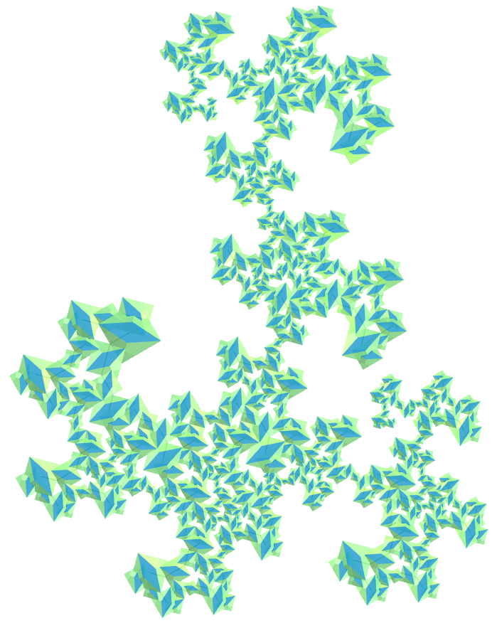 Joined truncated tetrahedron dragon of Eve fractal