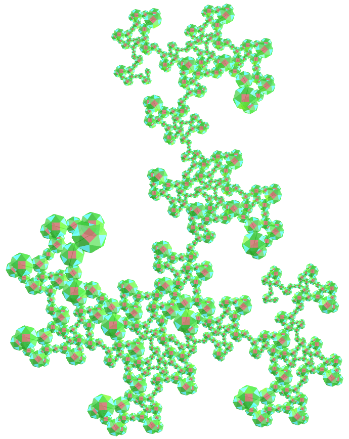 Biscribed orthotruncated propellor octahedron dragon of Eve fractal